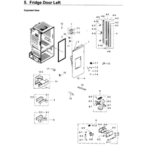 Fridge Door L Diagram and Parts List for RF26J7500BC AA-02 Samsung Refrigerator