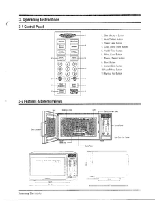 Operating Instructions Diagram and Parts List for MW6580W XAA Samsung Microwave
