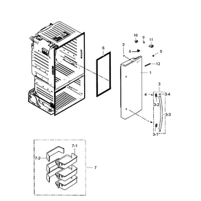 Right Door Diagram and Parts List for RF220NCTABC AA-01 Samsung Refrigerator