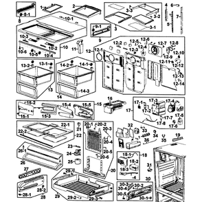 Refrigerator Diagram and Parts List for RF267AEPN XAA-0001 Samsung Refrigerator