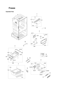 Freezer Parts Diagram and Parts List for RF23HTEDBSR AA-12 Samsung Refrigerator