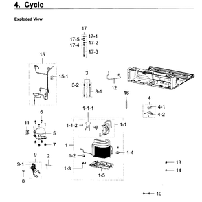 Cycle Diagram and Parts List for RF22K9381SG AA-02 Samsung Refrigerator