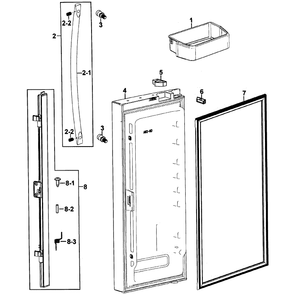 Left Door Diagram and Parts List for RFG293HAWP XAA-0000 Samsung Refrigerator