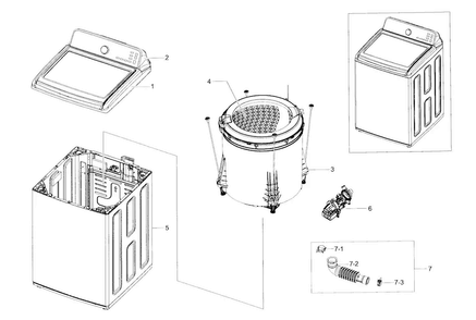 Part Location Diagram of DC97-17360J Samsung Spin Basket Assembly