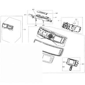 Control Panel Diagram and Parts List for DV50K7500GV A3-0000 Samsung Dryer