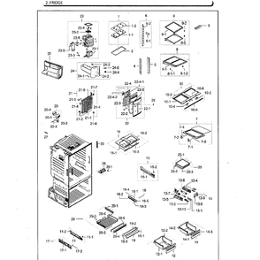 Fridge Diagram and Parts List for RF28HFEDBSG AA-0000 Samsung Refrigerator