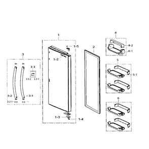 Right Door Diagram and Parts List for RS25H5111WW AA-01 Samsung Refrigerator