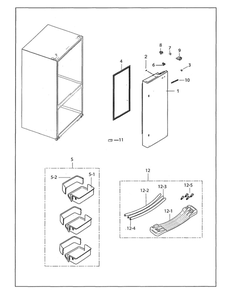 Right Refrigerator Door Diagram and Parts List for RF263BEAESG AA-04 Samsung Refrigerator