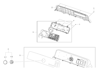 Control Panel Diagram and Parts List for DV456EWHDSU AA-0000 Samsung Dryer