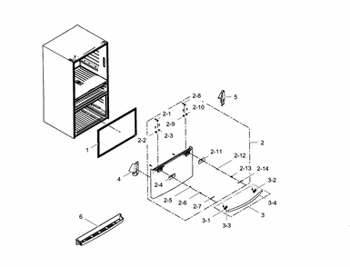 Freezer Door Diagram and Parts List for RF24FSEDBSR AA-0002 Samsung Refrigerator