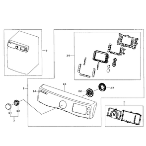 Control Panel Diagram and Parts List for DV455GVGSGR AA-01 Samsung Dryer
