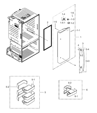Fridge Door R Diagram and Parts List for RF28HFEDBSR AA-0000 Samsung Refrigerator