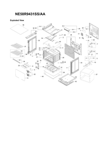 Main Assembly Diagram and Parts List for NE58R9431SS AA-00 Samsung Range