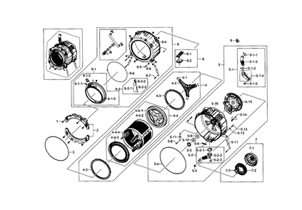 Part Location Diagram of DC97-14604G Samsung Tub Assembly Back