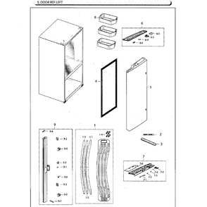 Fridge Door Lt Diagram and Parts List for RF261BEAESG AA-01 Samsung Refrigerator