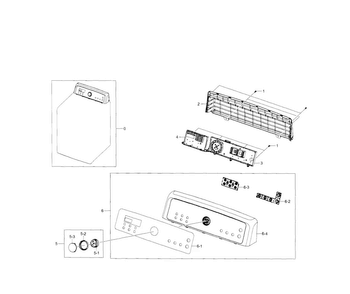 Control Panel Diagram and Parts List for DV5471AEP XAA-0003 Samsung Dryer