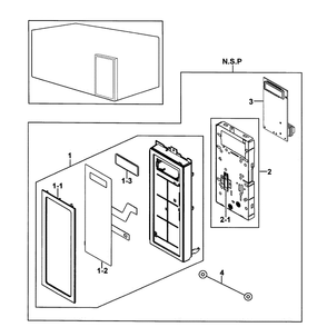Control Box Diagram and Parts List for SMH7187STG XAA-0000 Samsung Microwave