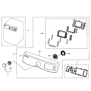 Control Panel Diagram and Parts List for DV435GTGJWR A1-01 Samsung Dryer