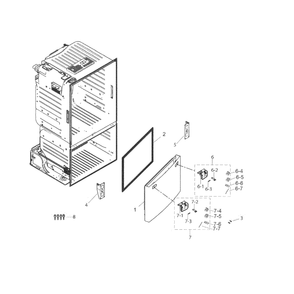 Freezer Door Diagram and Parts List for RF263TEAESR AA-02 Samsung Refrigerator