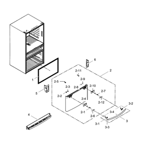 Part Location Diagram of DA82-02260L Samsung Packing Door Assembly