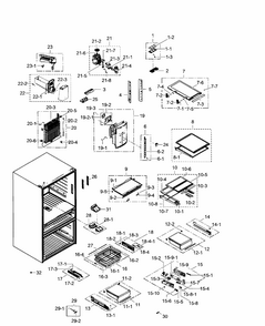 Fridge Diagram and Parts List for RF31FMEDBBC AA-0006 Samsung Refrigerator