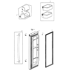 R Friger Door Diagram and Parts List for RF266AEBP XAA-0000 Samsung Refrigerator
