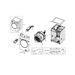 Main Assembly Diagram and Parts List for WF330ANW XAA-0001 Samsung Washer