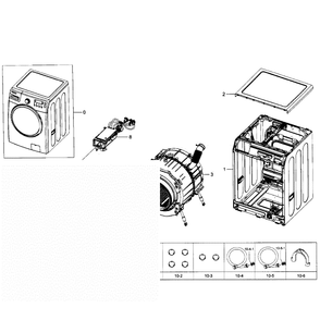 Main Assembly Diagram and Parts List for WF350ANP XAA-04 Samsung Washer