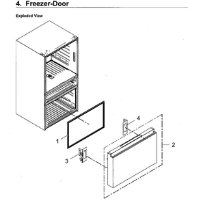 Part Location Diagram of DA82-02345E Samsung Packing Door Assembly Right
