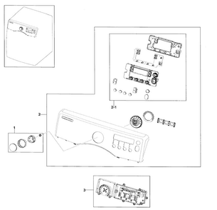 Control Panel Diagram and Parts List for DV330AEB XAA-0000 Samsung Dryer