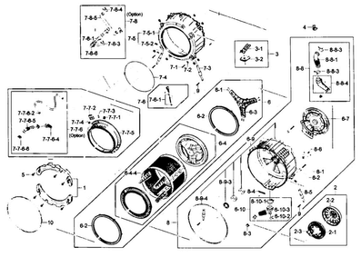 Drum Assy Diagram and Parts List for WF431ABP XAA-0002 Samsung Washer