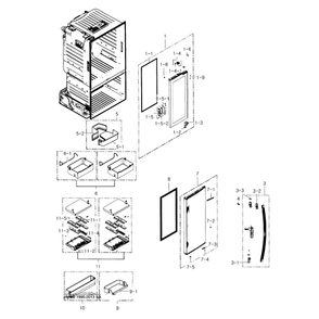 Fridge Door R Diagram and Parts List for RF23HTEDBSR AA-03 Samsung Refrigerator
