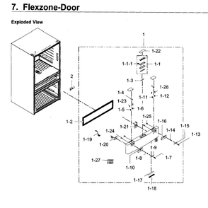Flexzone Diagram and Parts List for RF22KREDBSR AA-03 Samsung Refrigerator
