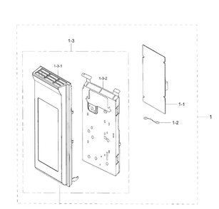 Control Pane Diagram and Parts List for ME21H706MQS AA-00 Samsung Microwave
