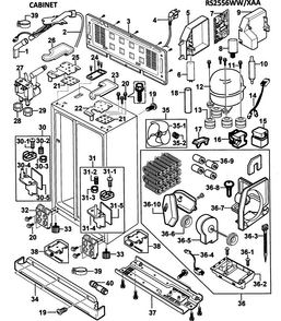 Pump Assy Diagram and Parts List for RS2556WW XAA-0000 Samsung Refrigerator