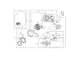 Motor Duct Diagram and Parts List for DV476ETHAWR A1-00 Samsung Dryer