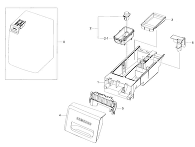 Drawer Diagram and Parts List for WF36J4000AW A2-0000 Samsung Washer