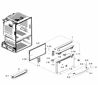 Freezer Door Diagram and Parts List for RF23HTEDBSR AA-0004 Samsung Refrigerator