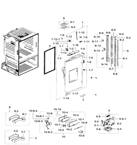 Left Door Diagram and Parts List for RF28HFEDTBC AA-09 Samsung Refrigerator