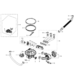 Pump Diagram and Parts List for DW80H9950US AA-01 Samsung Dishwasher
