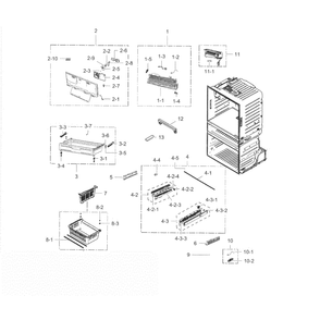 Freezer Diagram and Parts List for RF28HMELBSR AA-03 Samsung Refrigerator