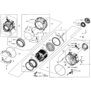 Drum Assembly Diagram and Parts List for WF365BTBGWR A2-01 Samsung Washer