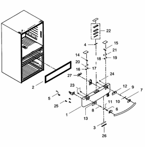 Flexzone Door Diagram and Parts List for RF31FMESBSR AA-0003 Samsung Refrigerator
