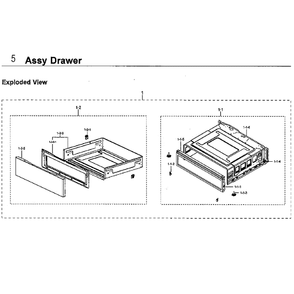 Drawer Diagram and Parts List for NE59M6850SG AA-0001 Samsung Microwave Oven Combo