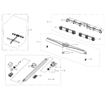 Motion Section Diagram and Parts List for DW80H9970US AA-0001 Samsung Dishwasher