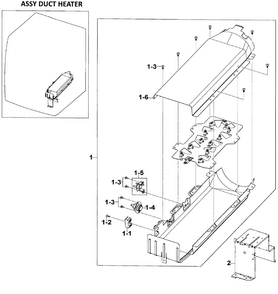 Heater Assy Diagram and Parts List for DV520AEW XAA Samsung Dryer