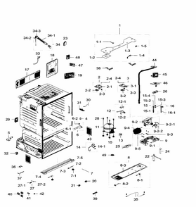Cabinet Diagram and Parts List for RF28HFEDTBC AA-0000 Samsung Refrigerator