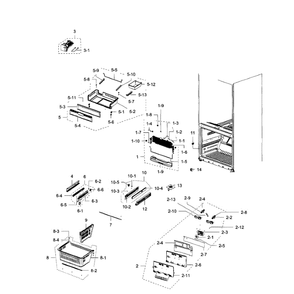 Freezer Diagram and Parts List for RFG293HAPN XAA-01 Samsung Refrigerator