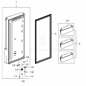 Freezer Door L Diagram and Parts List for RF28K9380SR (AA)(0003) Samsung Refrigerator