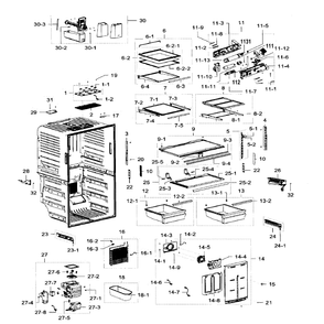 Fridge Diagram and Parts List for RF32FMQDBSR AA-05 Samsung Refrigerator